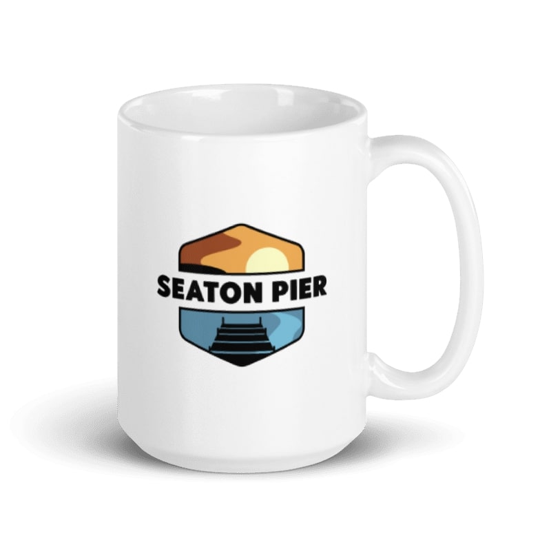 Seaton Pier White glossy mug