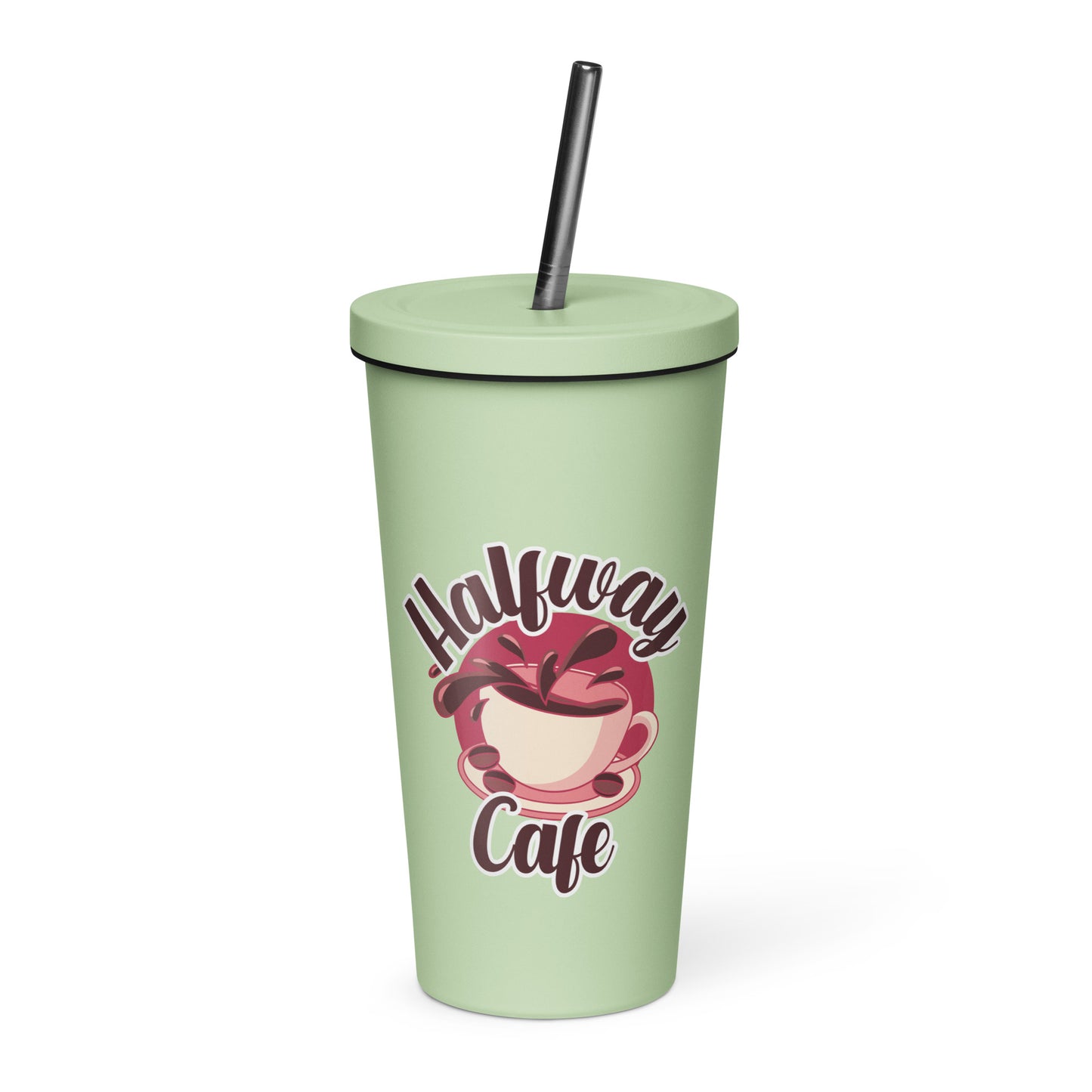 Halfway Cafe Insulated tumbler with a straw