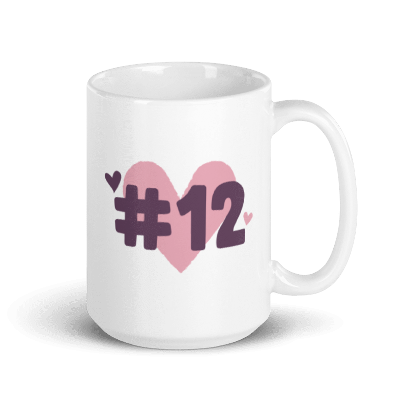 #12 White glossy mug