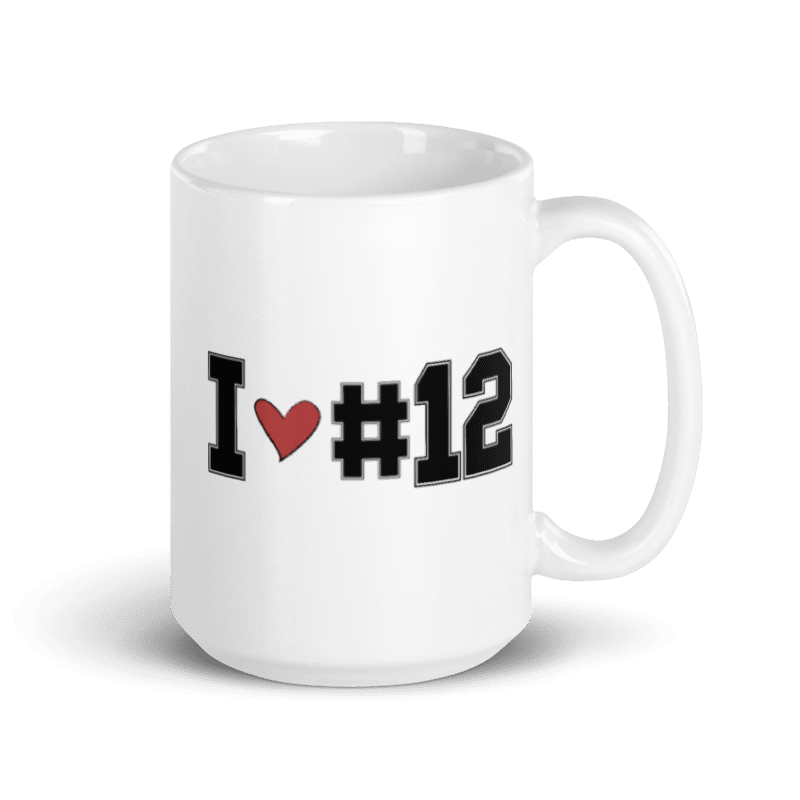 I <3 #12 White glossy mug