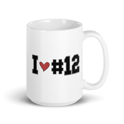 I <3 #12 White glossy mug