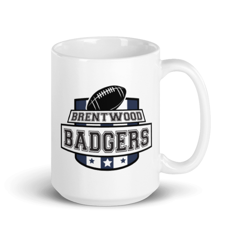 Badgers White glossy mug