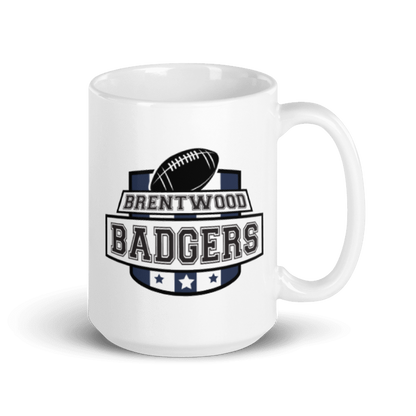 Badgers White glossy mug