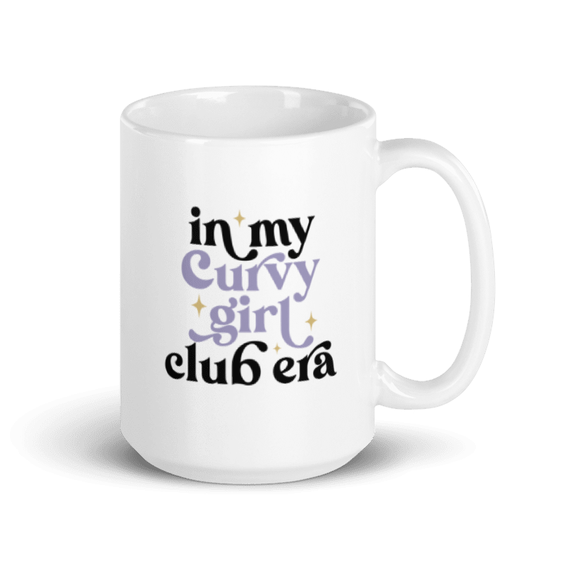 In My Curvy Girl Club Era White glossy mug