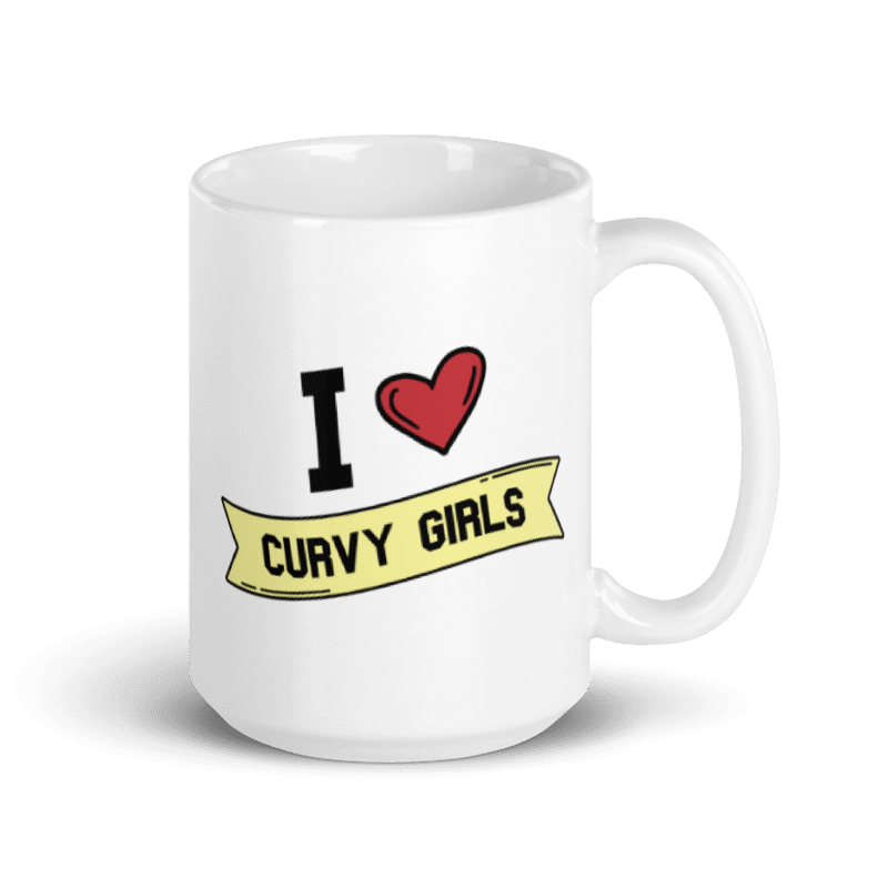 I <3 Curvy Girls White glossy mug