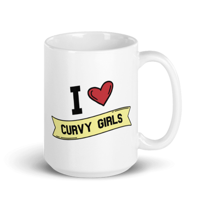 I <3 Curvy Girls White glossy mug