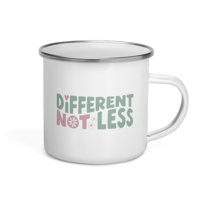 Different Not Less Enamel Mug