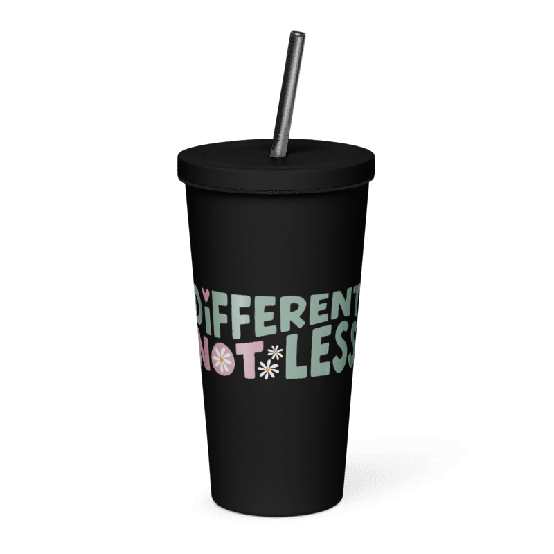 Different Not Less Insulated tumbler with a straw