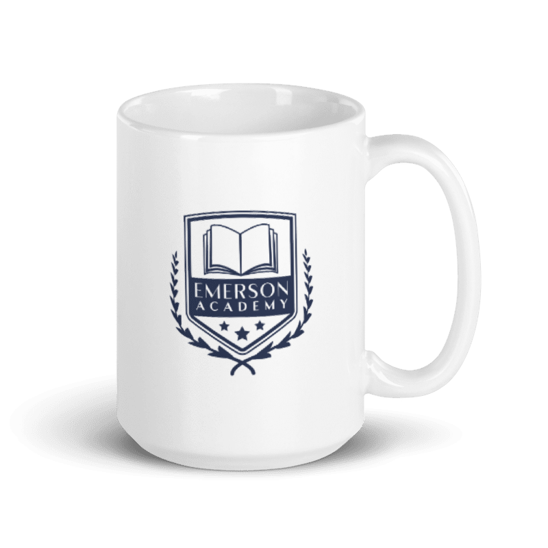 Emerson Academy White glossy mug