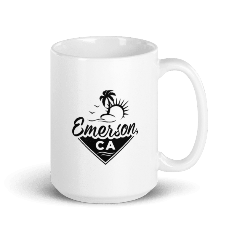 Emerson CA White glossy mug