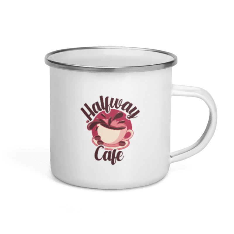 Halfway Cafe Enamel Mug