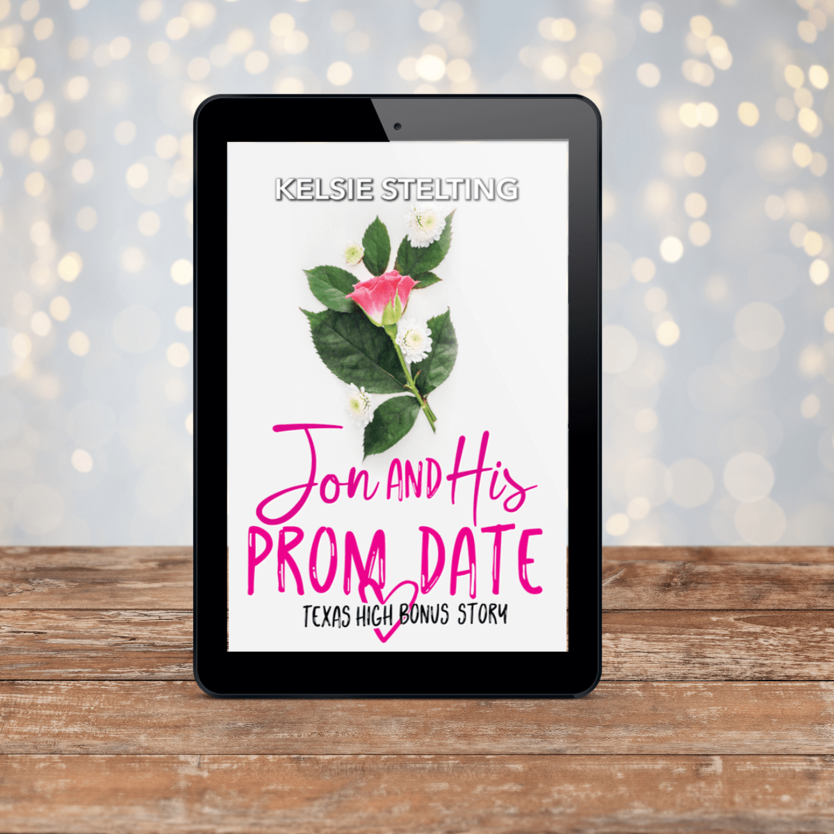 An eBook of Jon and His Prom Date: Texas High Bonus Story, showing a flower on the cover