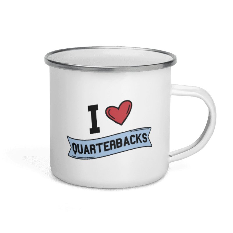 I <3 Quarterbacks Enamel Mug