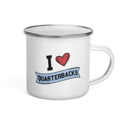 I <3 Quarterbacks Enamel Mug