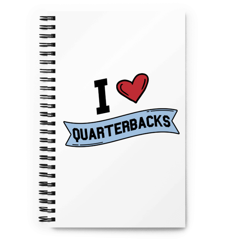 I <3 Quarterbacks Spiral notebook