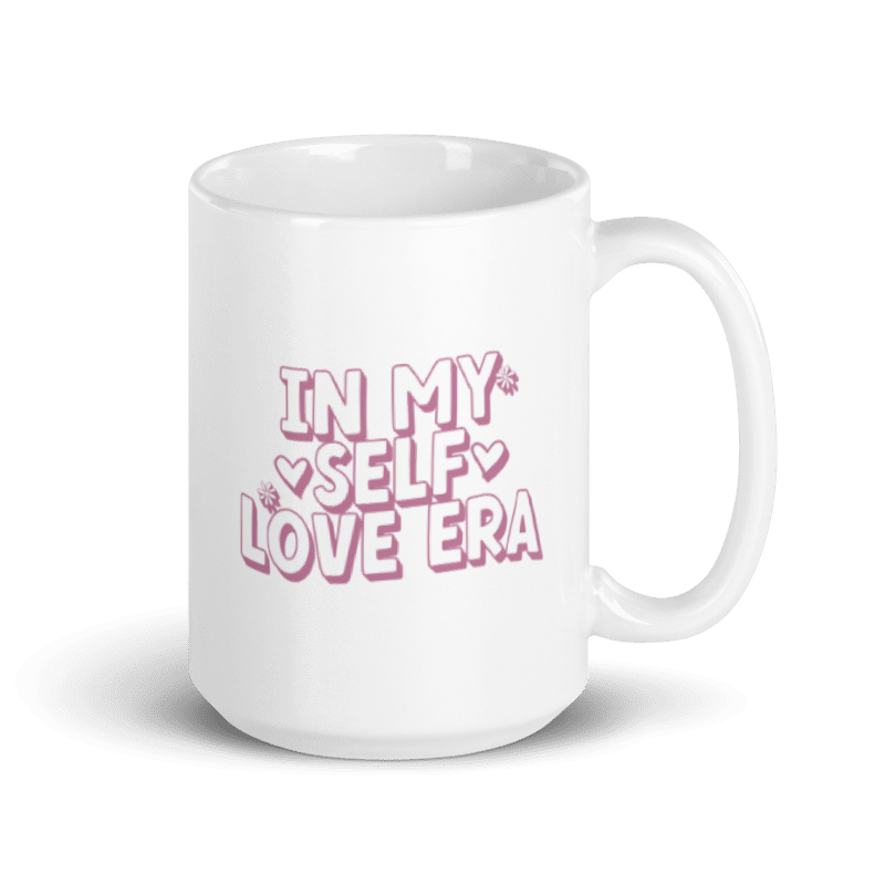 In My Self Love Era White glossy mug