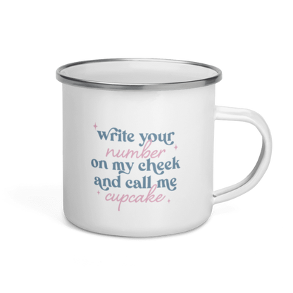 Write Your Number & Call Me Cupcake Enamel Mug