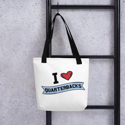 I <3 Quarterbacks Tote bag