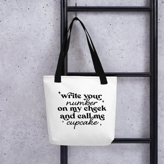 Write Your Number & Call Me Cupcake Tote bag