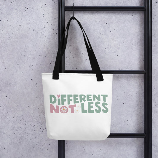 Different Not Less Tote bag