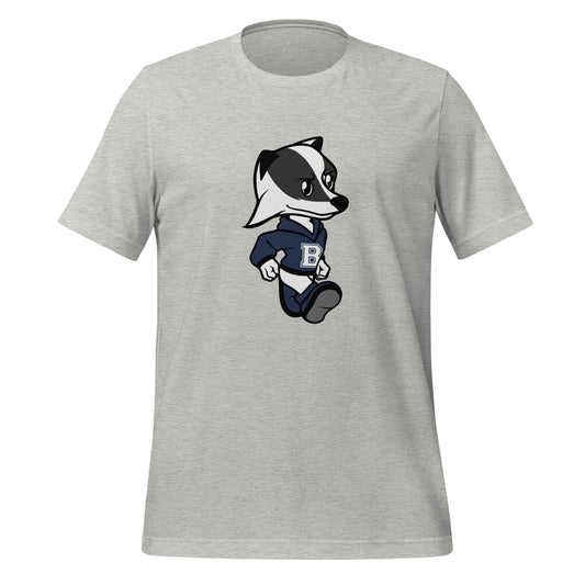 A heather t-shirt with the Brentwood Badgers Mascot