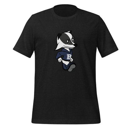 A black  heather t-shirt with the Brentwood Badgers Mascot