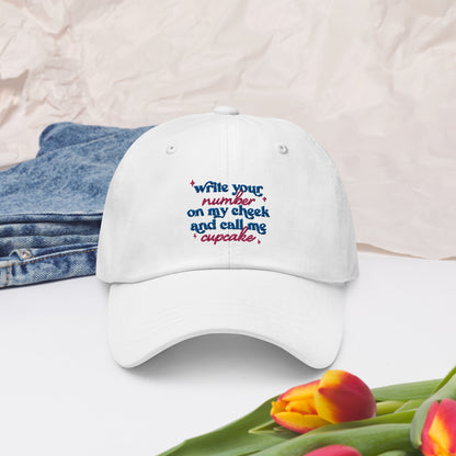 Write Your Number & Call Me Cupcake Dad hat