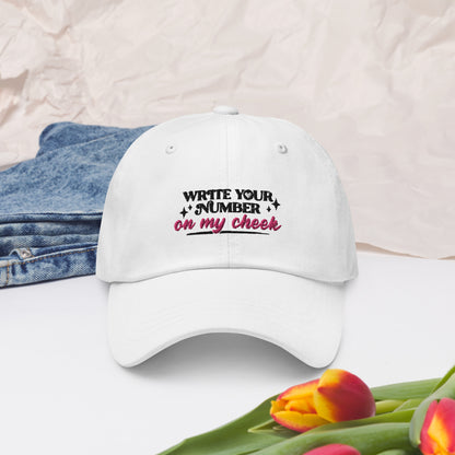 Write Your Number Dad hat