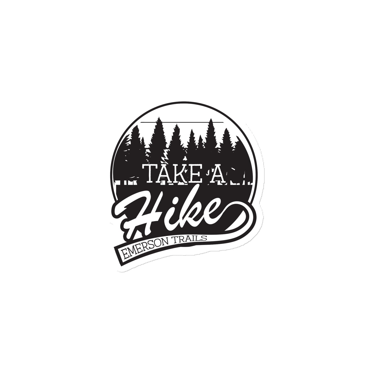 A tree logo that reads Take a Hike, Emerson Trails
