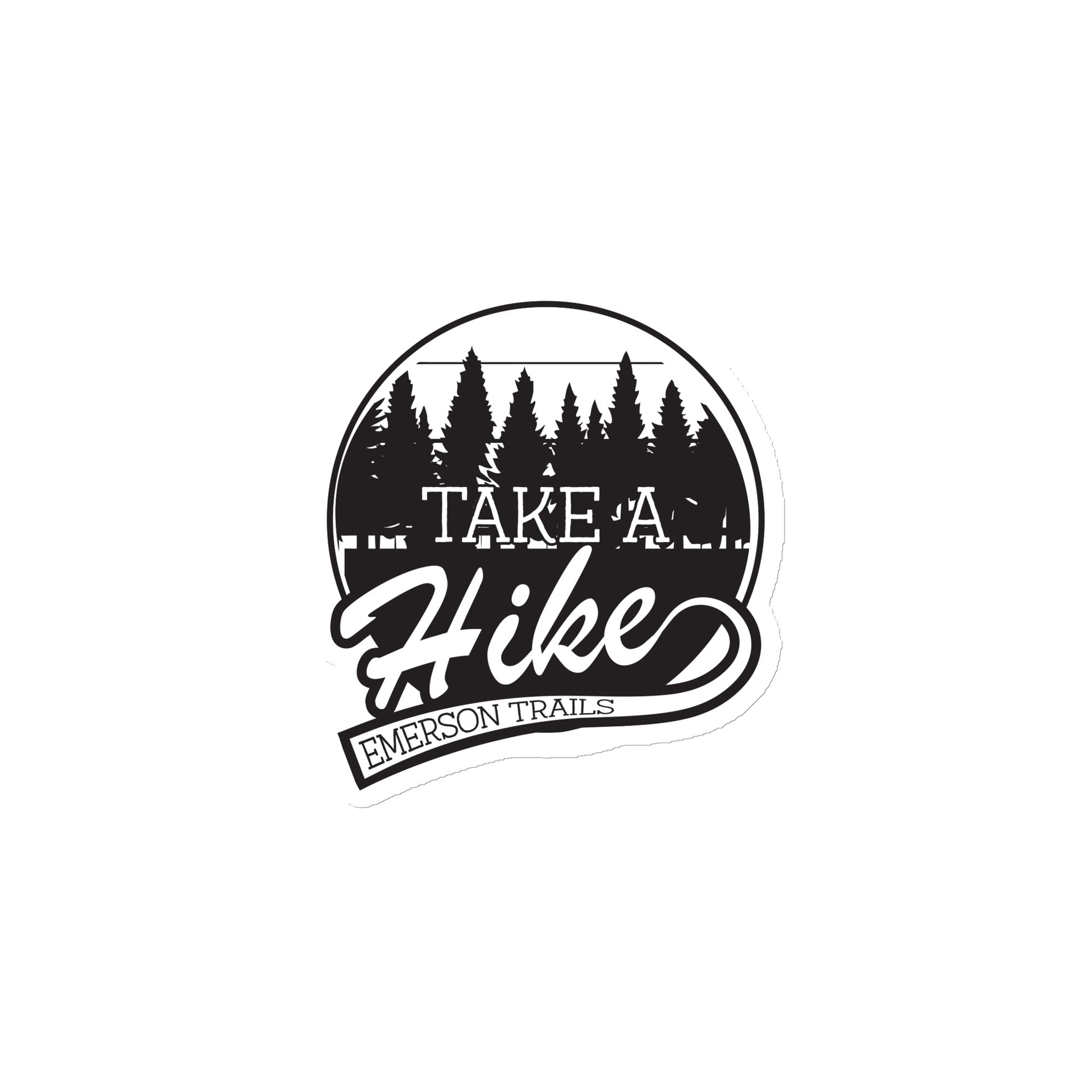 A tree logo that reads Take a Hike, Emerson Trails