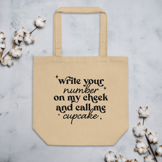 Write Your Number & Call Me Cupcake Eco Tote Bag