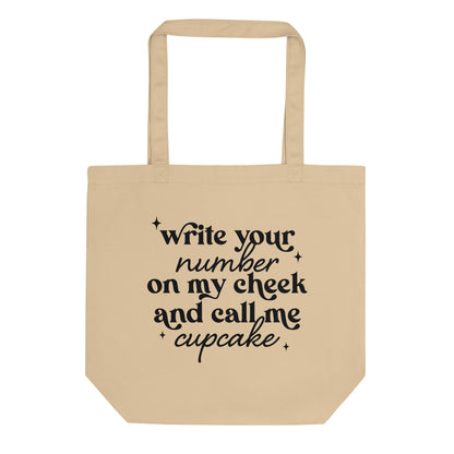 Write Your Number & Call Me Cupcake Eco Tote Bag