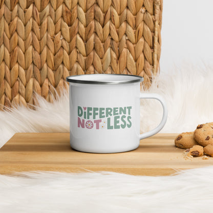 Different Not Less Enamel Mug