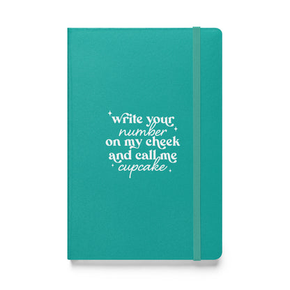 Write Your Number & Call Me Cupcake Hardcover bound notebook