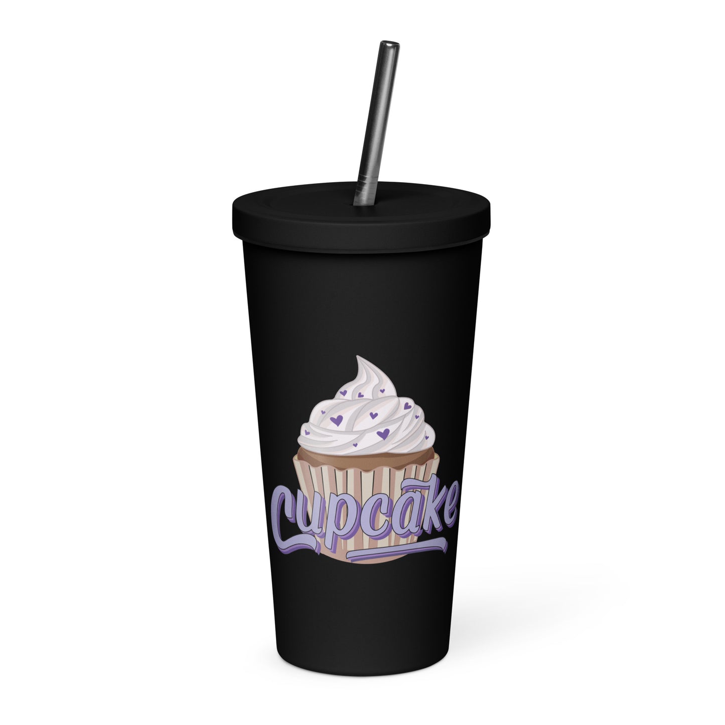 Cupcake Insulated tumbler with a straw