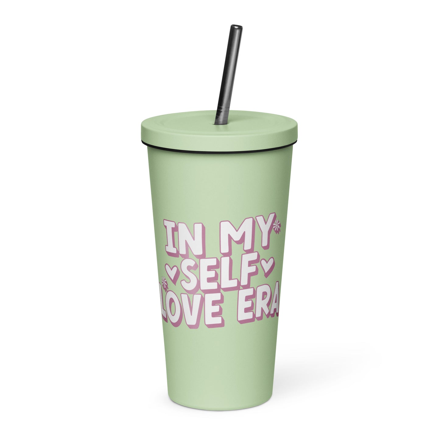 In My Self Love Era Insulated tumbler with a straw