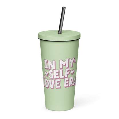 In My Self Love Era Insulated tumbler with a straw