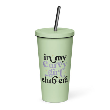 In My Curvy Girl Era Insulated tumbler with a straw