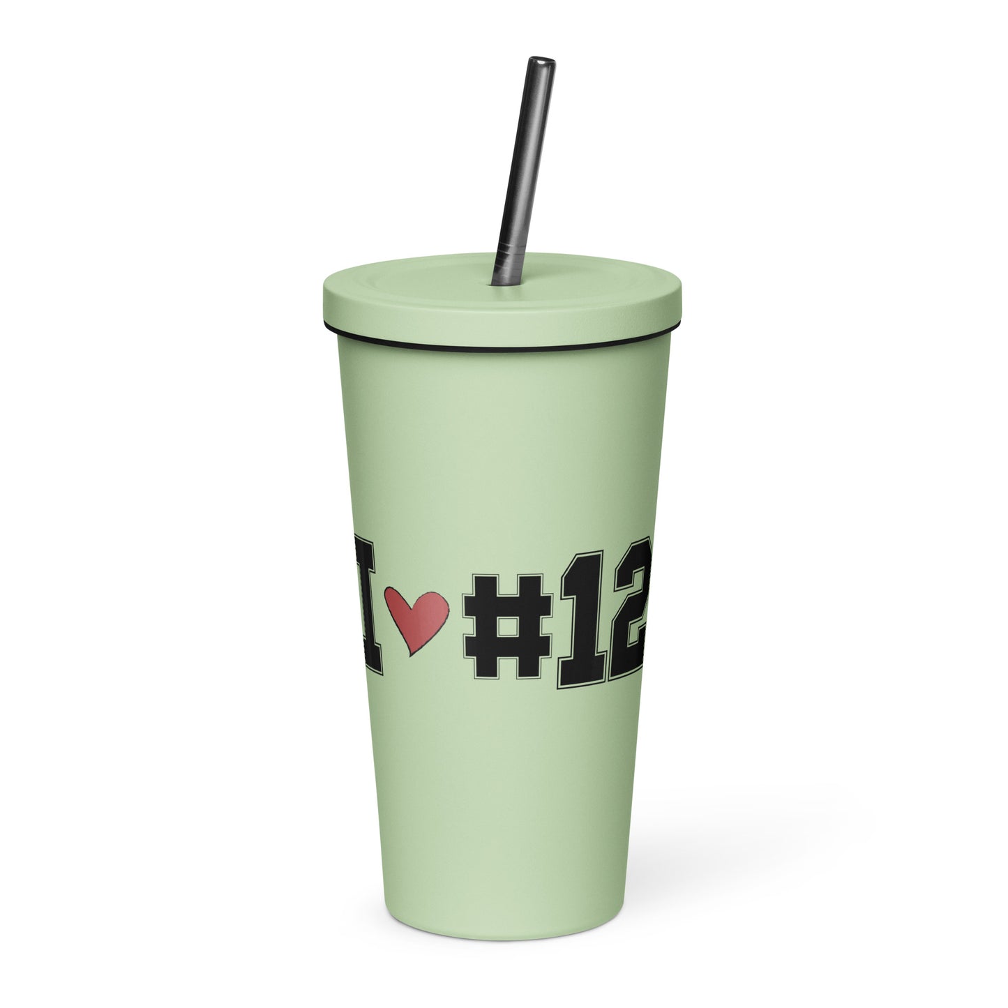 I <3 #12 Insulated tumbler with a straw