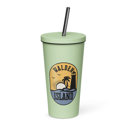 Walden Island Insulated tumbler with a straw