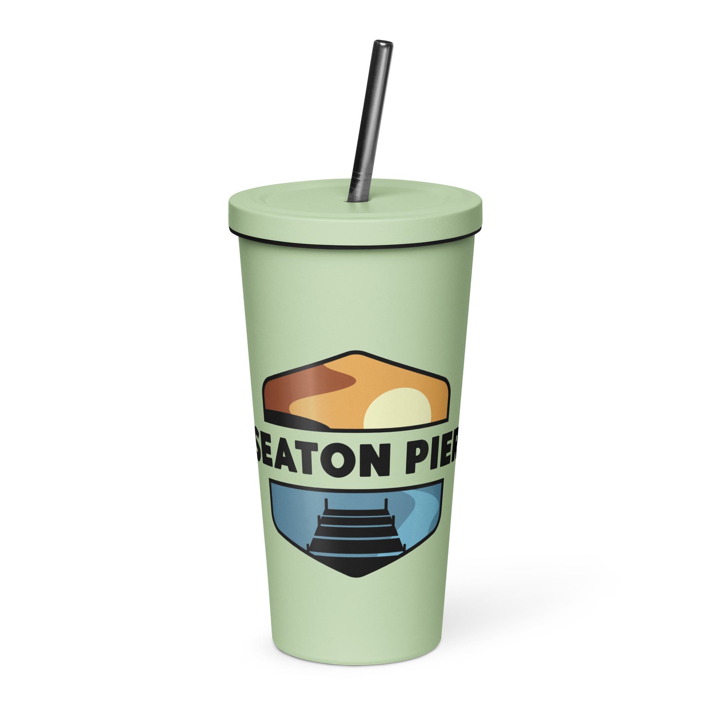 Seaton Pier Insulated tumbler with a straw