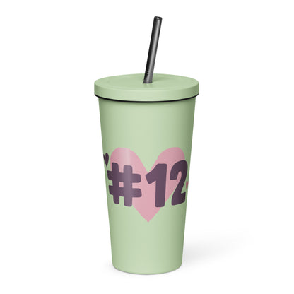 #12 Insulated tumbler with a straw