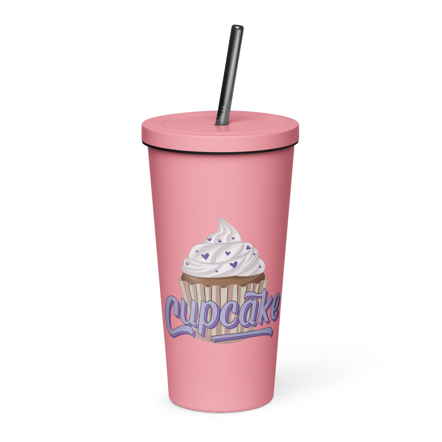 Cupcake Insulated tumbler with a straw