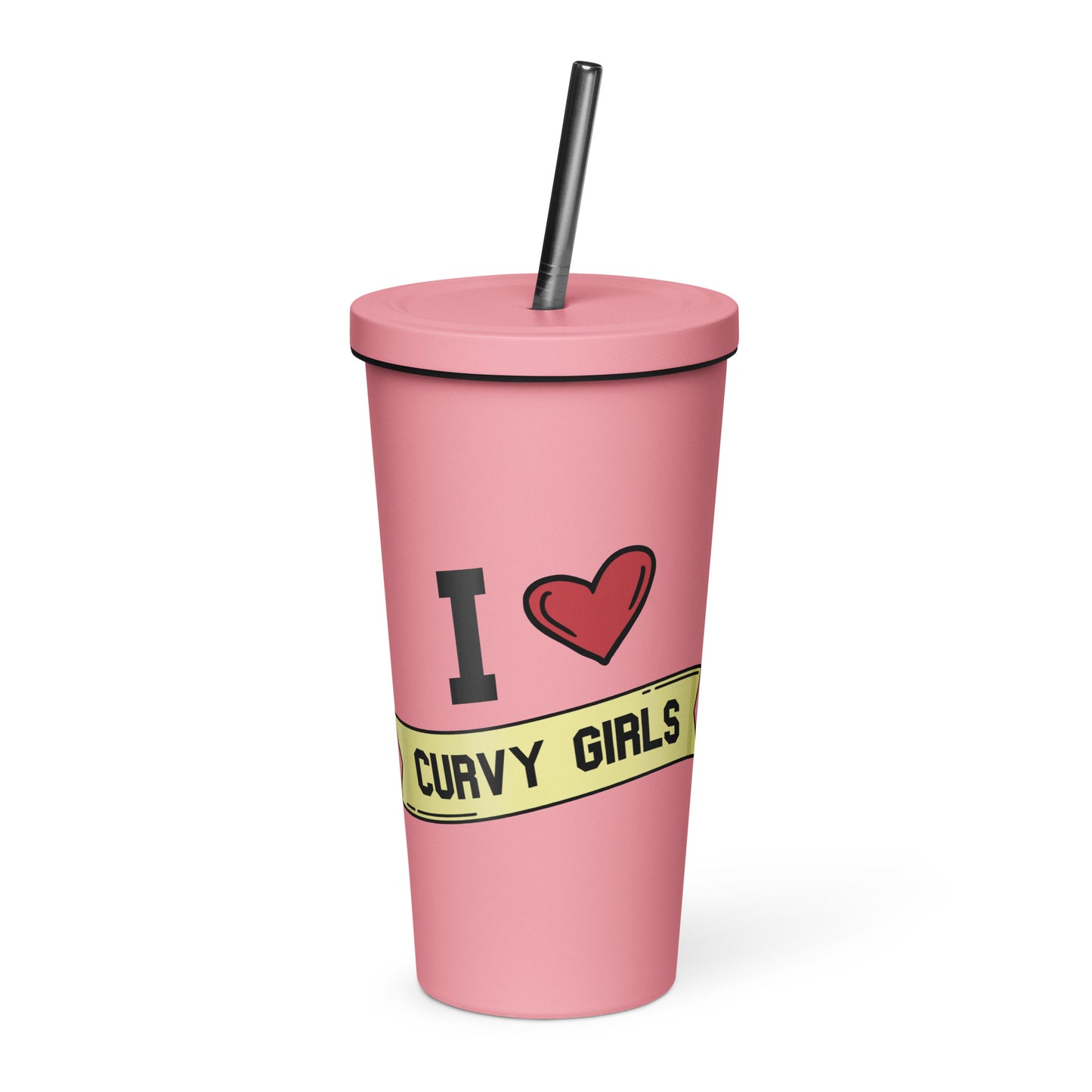 I <3 Curvy Girls Insulated tumbler with a straw