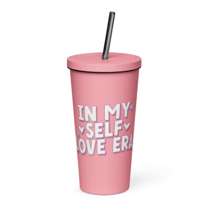 In My Self Love Era Insulated tumbler with a straw