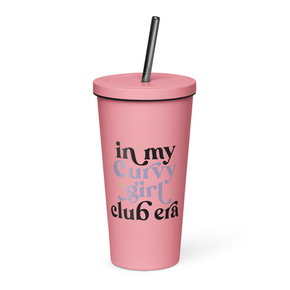 In My Curvy Girl Era Insulated tumbler with a straw