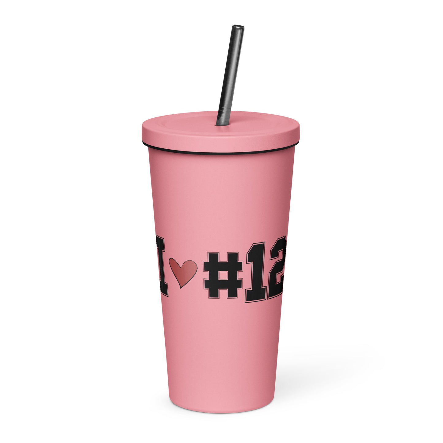 I <3 #12 Insulated tumbler with a straw