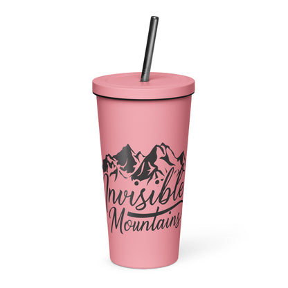 Invisible Mountains Insulated tumbler with a straw