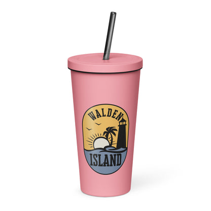 Walden Island Insulated tumbler with a straw