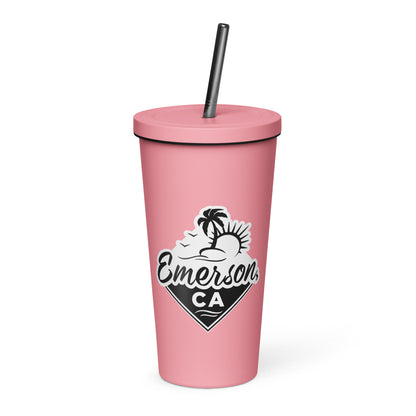 Emerson CA Insulated tumbler with a straw